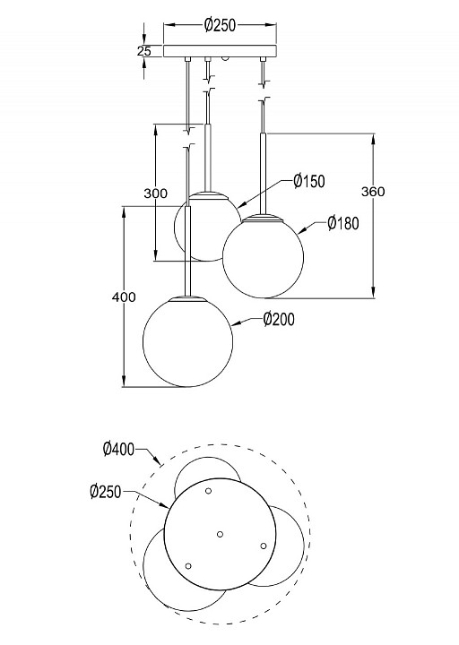 Подвесной светильник Maytoni Basic form MOD321PL-03G