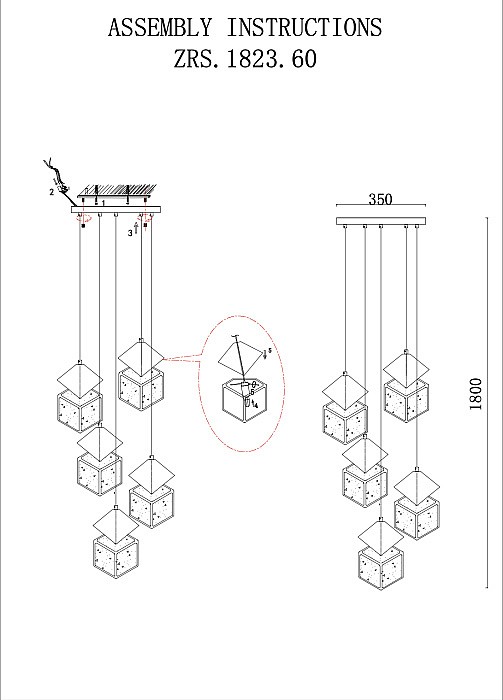 Подвесной светильник Zortes Ice Cube ZRS.1005.05