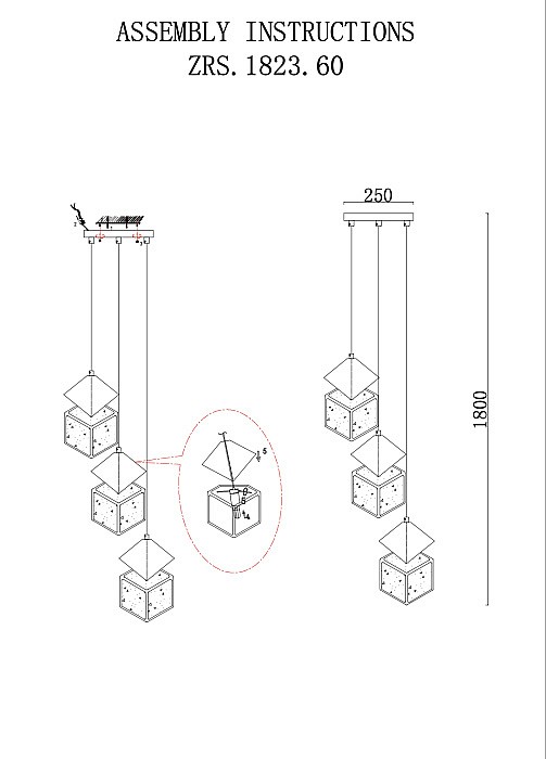 Подвесной светильник Zortes Ice Cube ZRS.1005.03