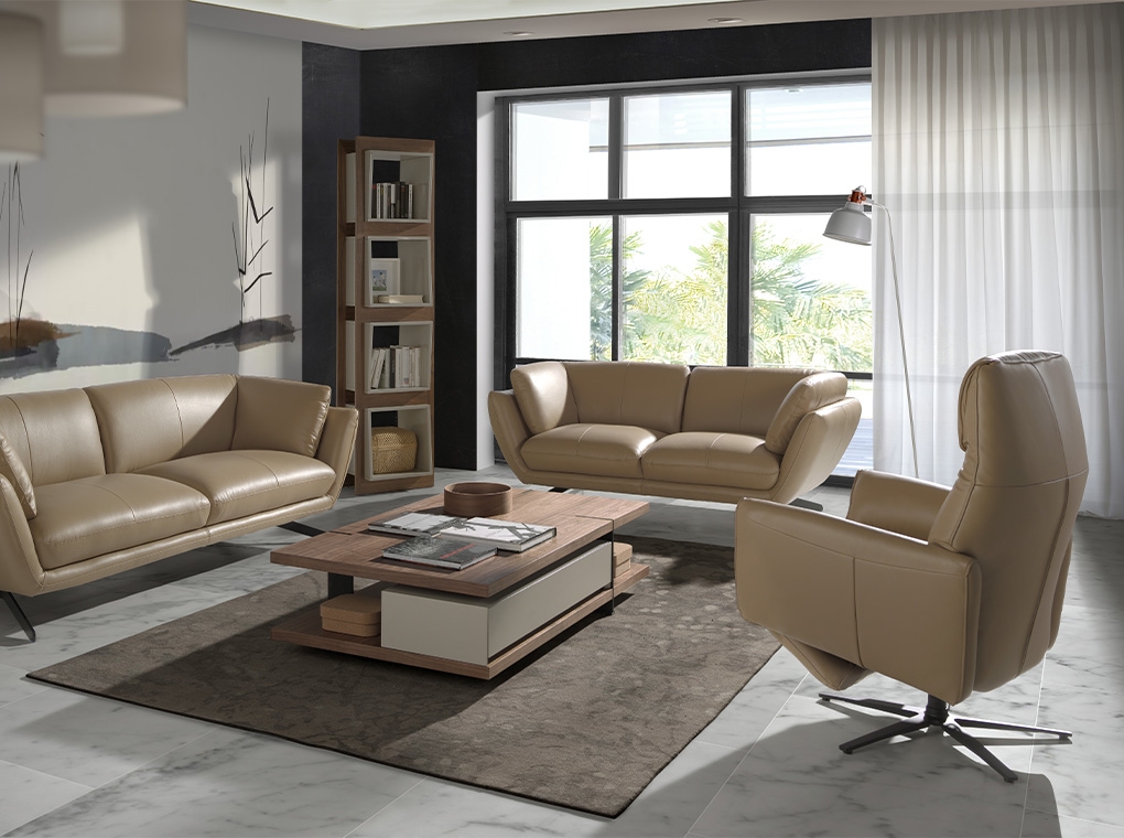 Вращающееся кресло Double Relax/ 5086 с кожаной обивкой