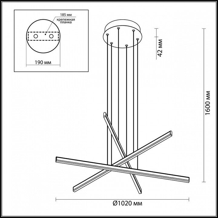 Подвесной светильник Odeon Light Rudy 3890/48L