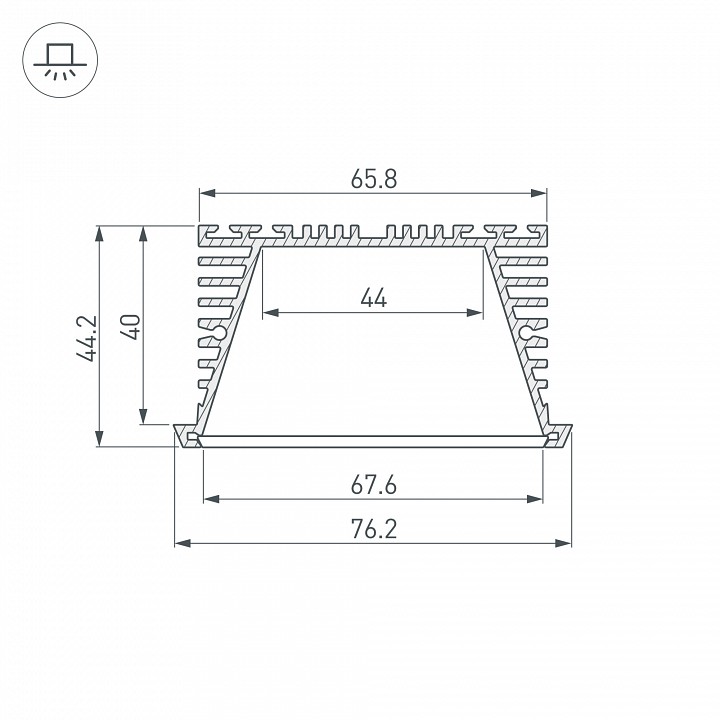 Профиль Arlight KLUS-POWER-RW70F-2000 ANOD 019881
