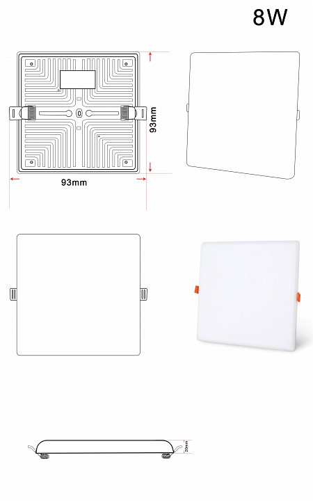 Встраиваемый светильник Zortes CLOUD ZRS.57794.8