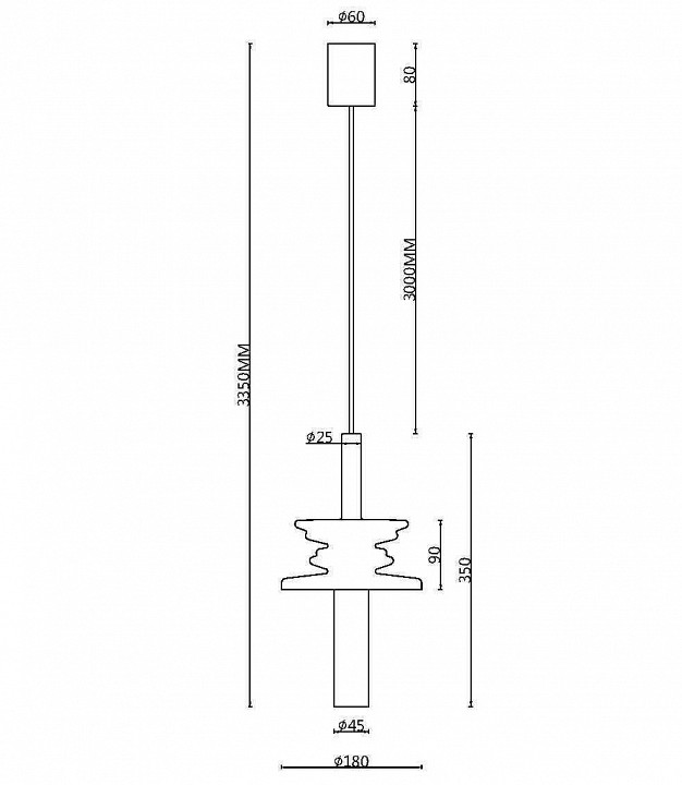 Подвесной светильник Maytoni Sound Wave MOD255PL-01B3