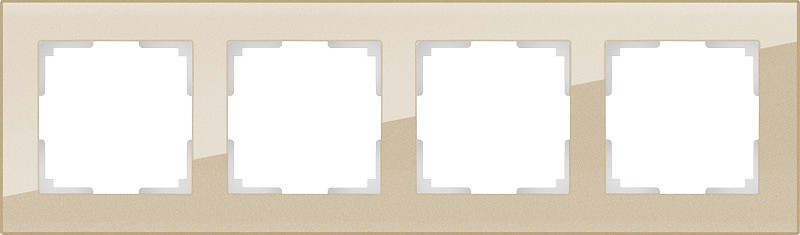 Рамка на 4 поста Werkel шампань,стекло W0041111