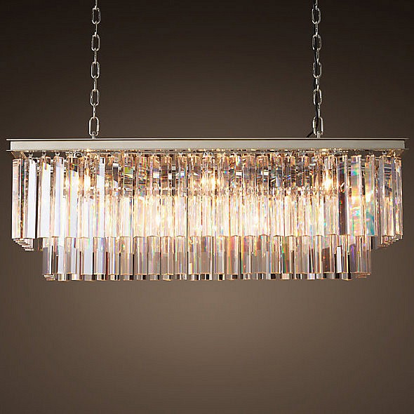 Подвесная люстра Imperiumloft RH 1920S ODEON CLEAR GLASS FRINGE 40,1536