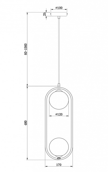 Подвесной светильник Maytoni Ring MOD013PL-02B