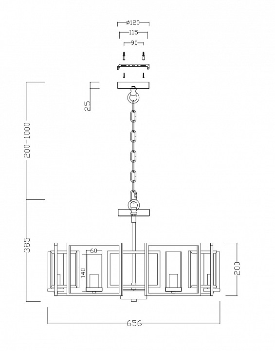 Подвесная люстра Maytoni Bowi H009PL-06G