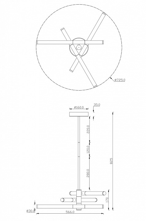 Люстра на штанге Maytoni Axis MOD106PL-L28G3K