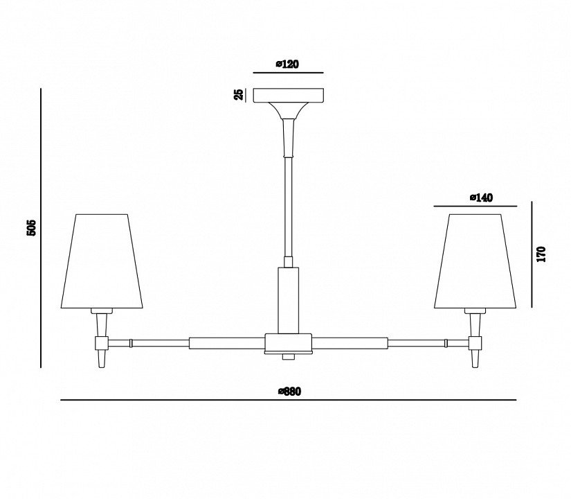 Люстра на штанге Maytoni Zaragoza H001CL-07BS