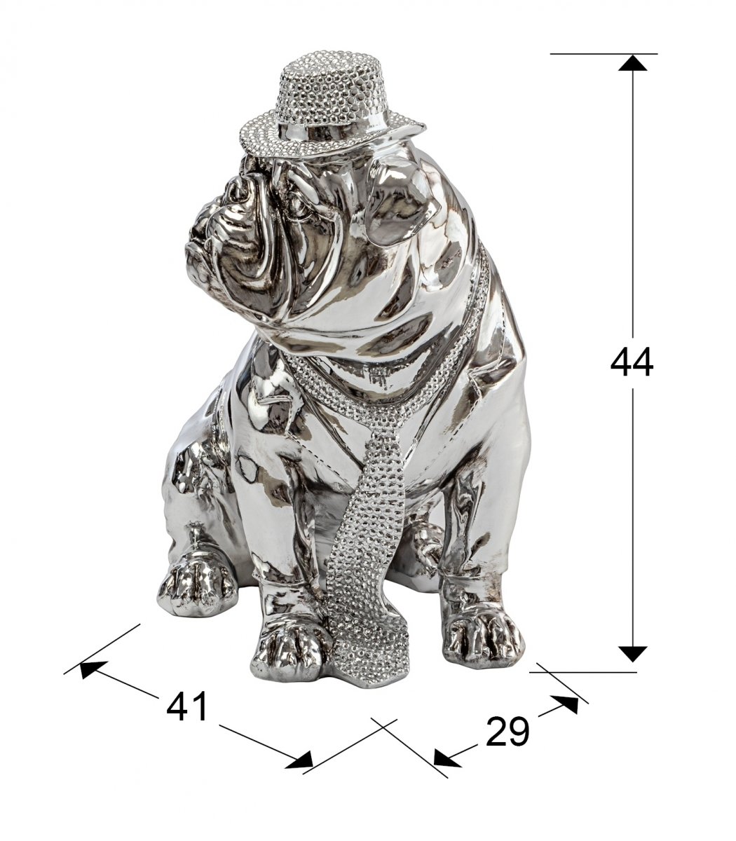 Фигурка среднего размера Bulldog Hat хром