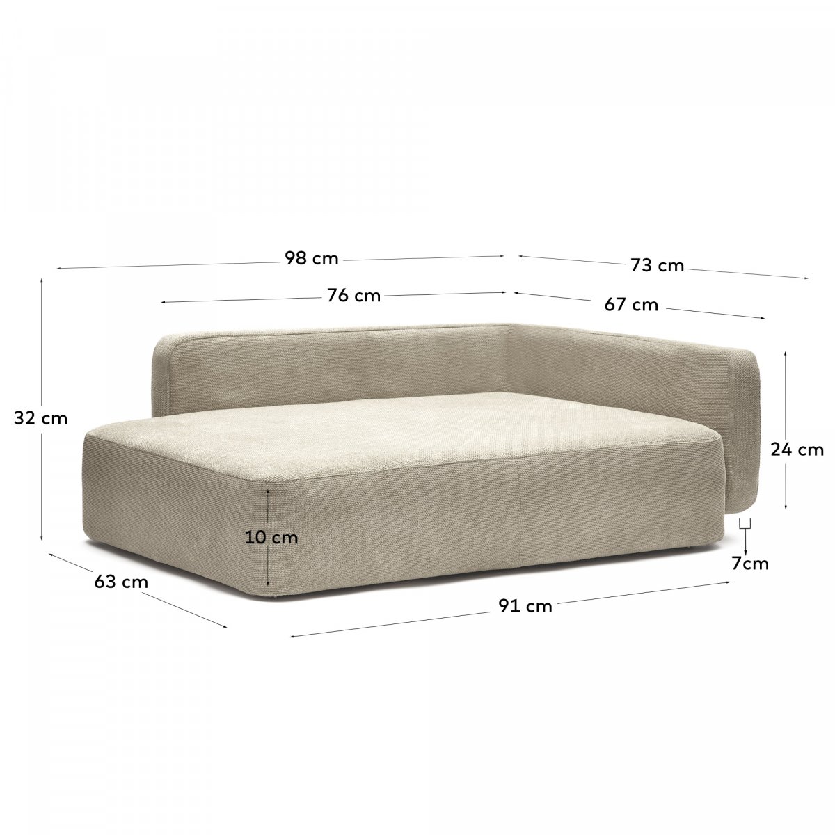 Bowie cover for large bed for pets in beige