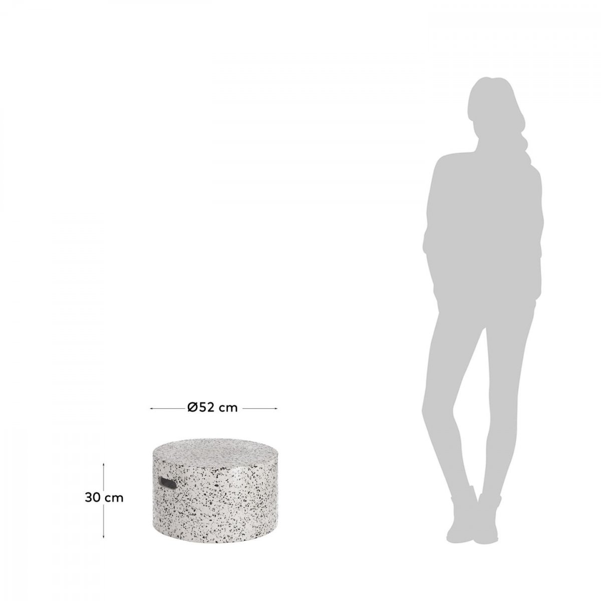 Журнальный столик Jenell terrazzo белый, Ø 52 см