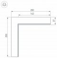 Соединитель угловой L-образный накладной Arlight S-LUX 30095