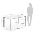 Стол стеклянный Corner хромированный