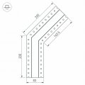 Соединитель угловой L-образный накладной Arlight S-LUX 030093