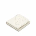 Deya baby towel cape in white cotton with patterns