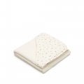 Deya baby towel cape in white cotton with patterns