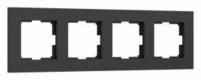 Рамка на 4 поста Werkel Slab черный матовый W0042908