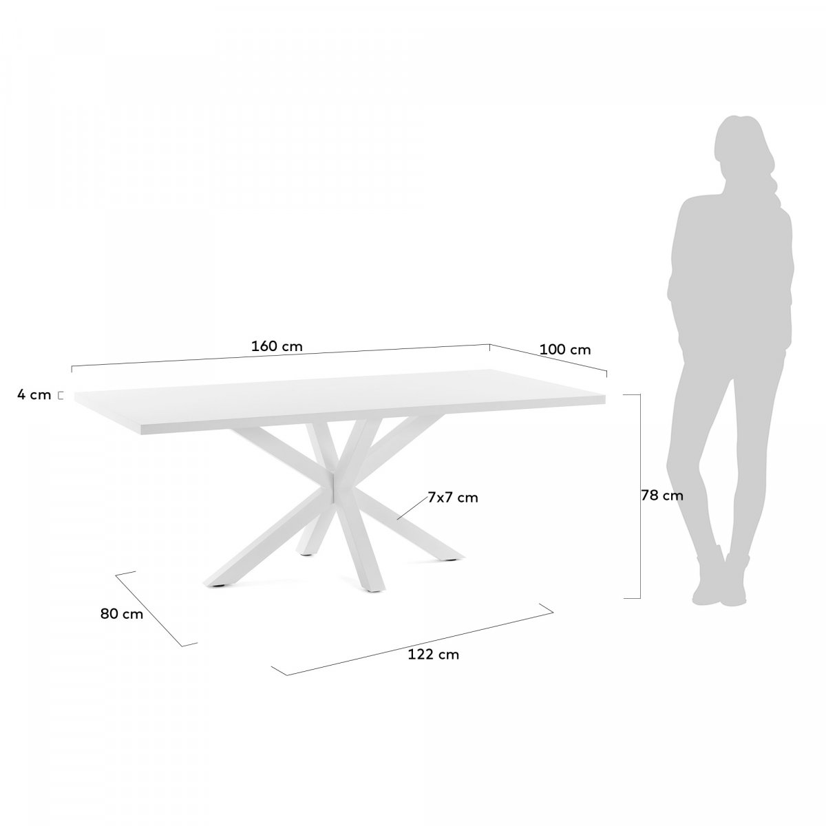 Стол Arya 160х100 белый