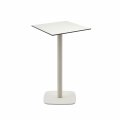 Высокий садовый столик Dina белый на белом металлическом основании 60 x 60 x 96 см