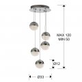 Подвесной светильник Sphere 5L LED Ø33 хром
