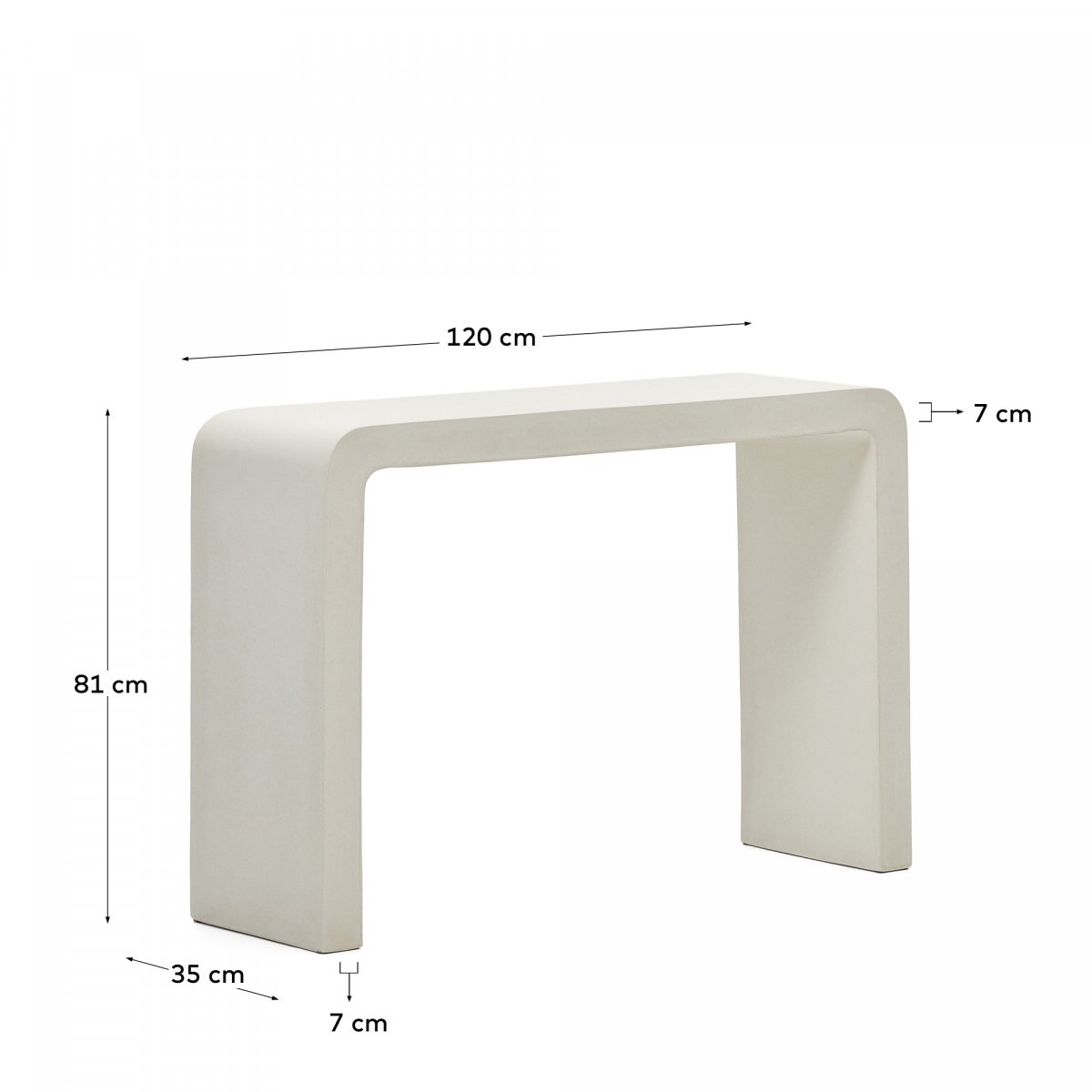 Aiguablava Консоль из белого цемента 120 x 80 см