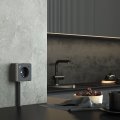 Розетка с заземлением, шторками и USB Werkel Gallant графит рифленый W5071704