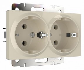 Розетка двойная с заземлением без рамки Werkel слоновая кость W1172003 (слоновая кость)
