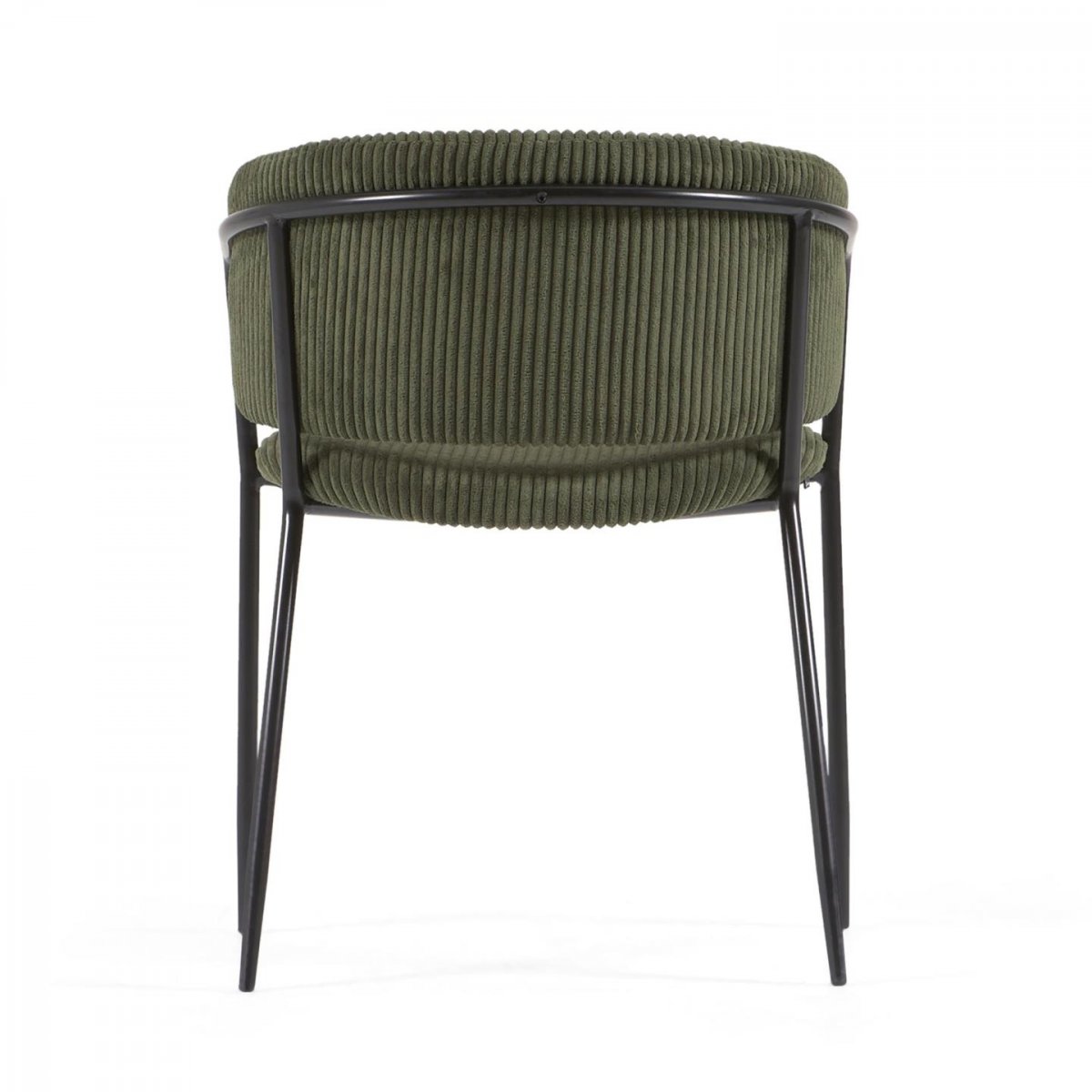 Стул Konnie из толстого вельвета темно-зеленого цвета со стальными ножками с черной отделкой