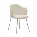 Suanna Стул из бежевого вельвета со стальными ножками