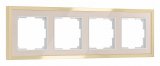 Рамка на 4 поста Werkel Baguette айвори/латунь W0042851
