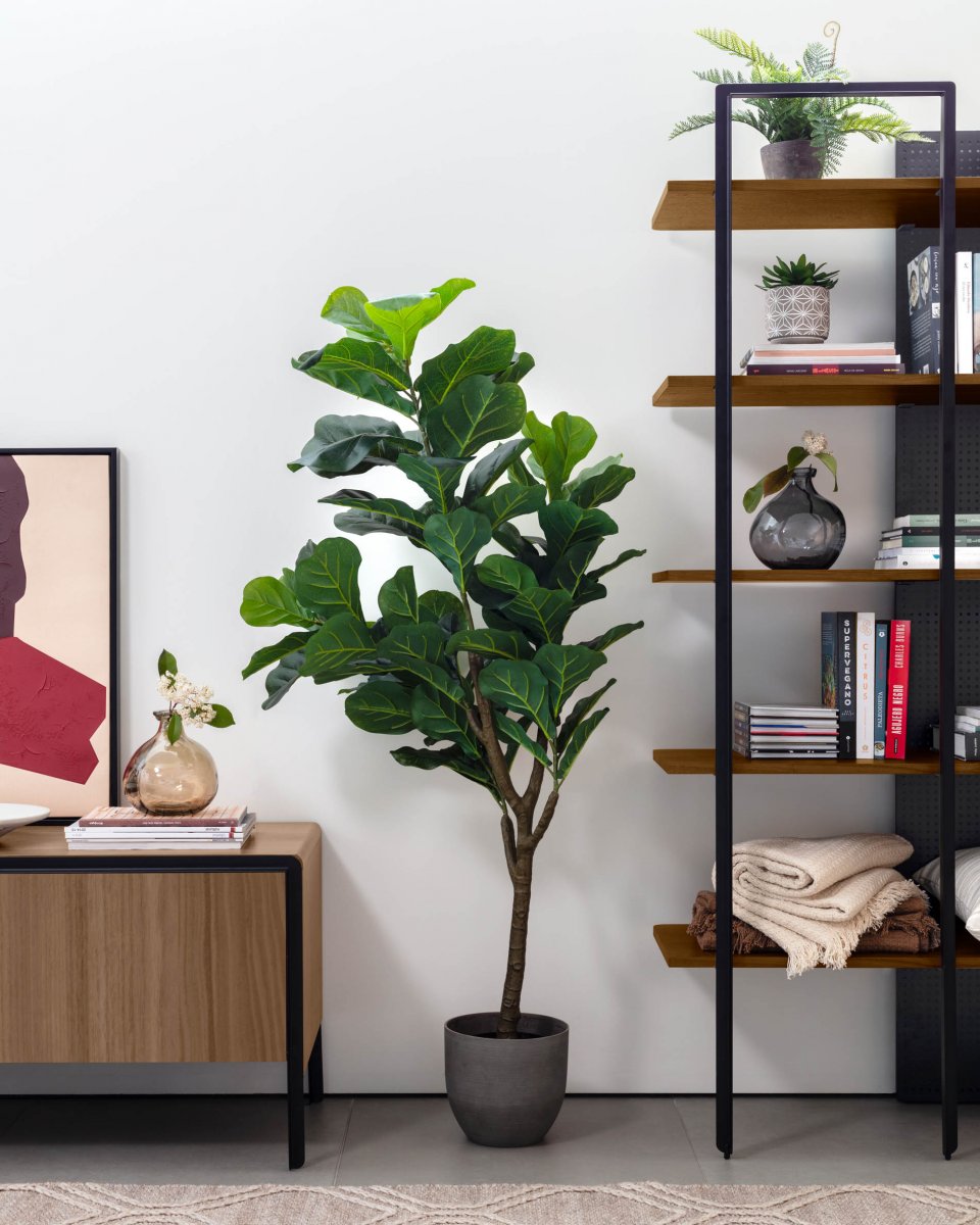 Flower Искусственный папоротник в горшке из цемента 35см