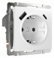 Розетка с заземлением, шторками и USB, без рамки Werkel белый W1171701