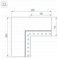 Соединитель угловой L-образный накладной Arlight S-LUX 030136