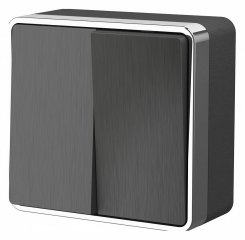 Выключатель двухклавишный Werkel Gallant (графит рифленый) W5020004 Gallant (графит рифленый)