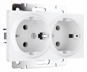 Розетка двойная с заземлением без рамки Werkel белый матовый W1172061