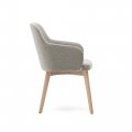 Стул Nelida из коричневой синели с ножками в натуральной отделке