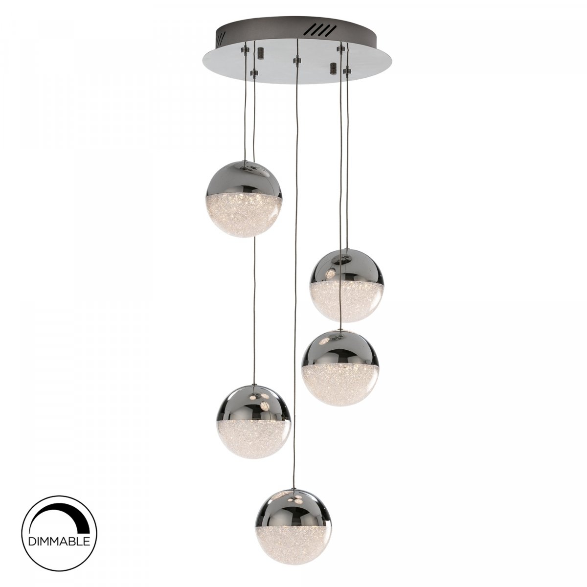 Подвесной светильник Sphere 5L LED Ø33 хром