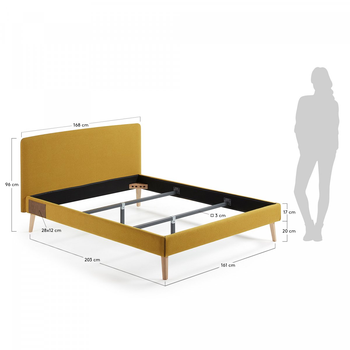 Кровать Lydia 150х190 горчица