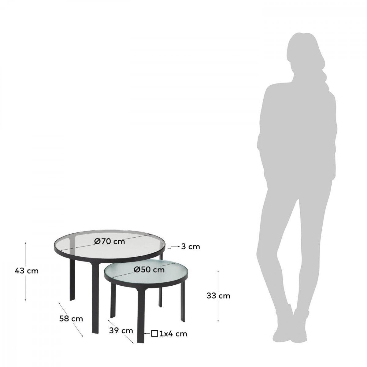 Набор столиков Oni Ø 70 cm / Ø 50 cm