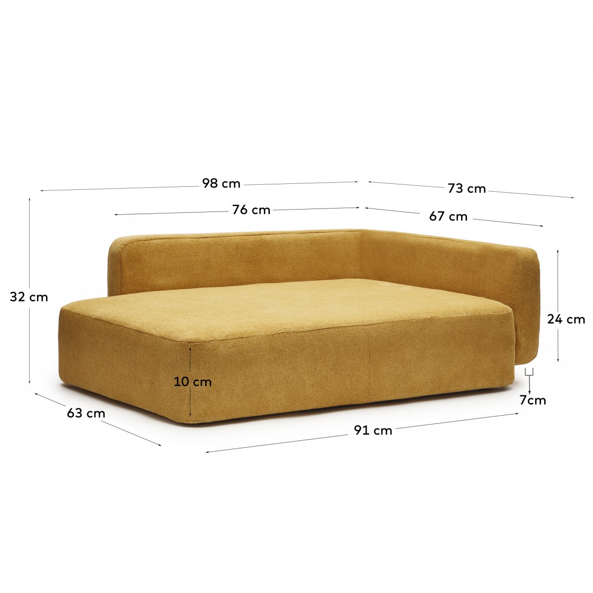 Bowie cover for large bed for pets in mustard